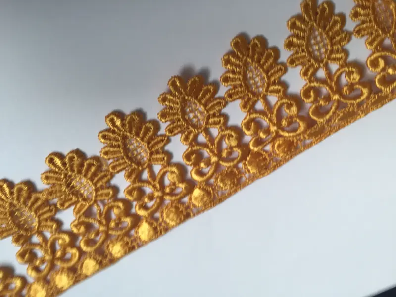 1m GOLD BROWN Lace Trims 60mm Wide Embroidered Guipure Trimmings Cardmaking Wedding Home Decor Sewing Craft Projects 2