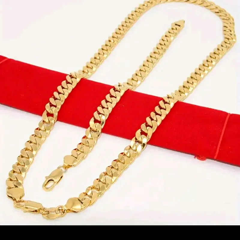 trendy hip hop style golden necklace 3