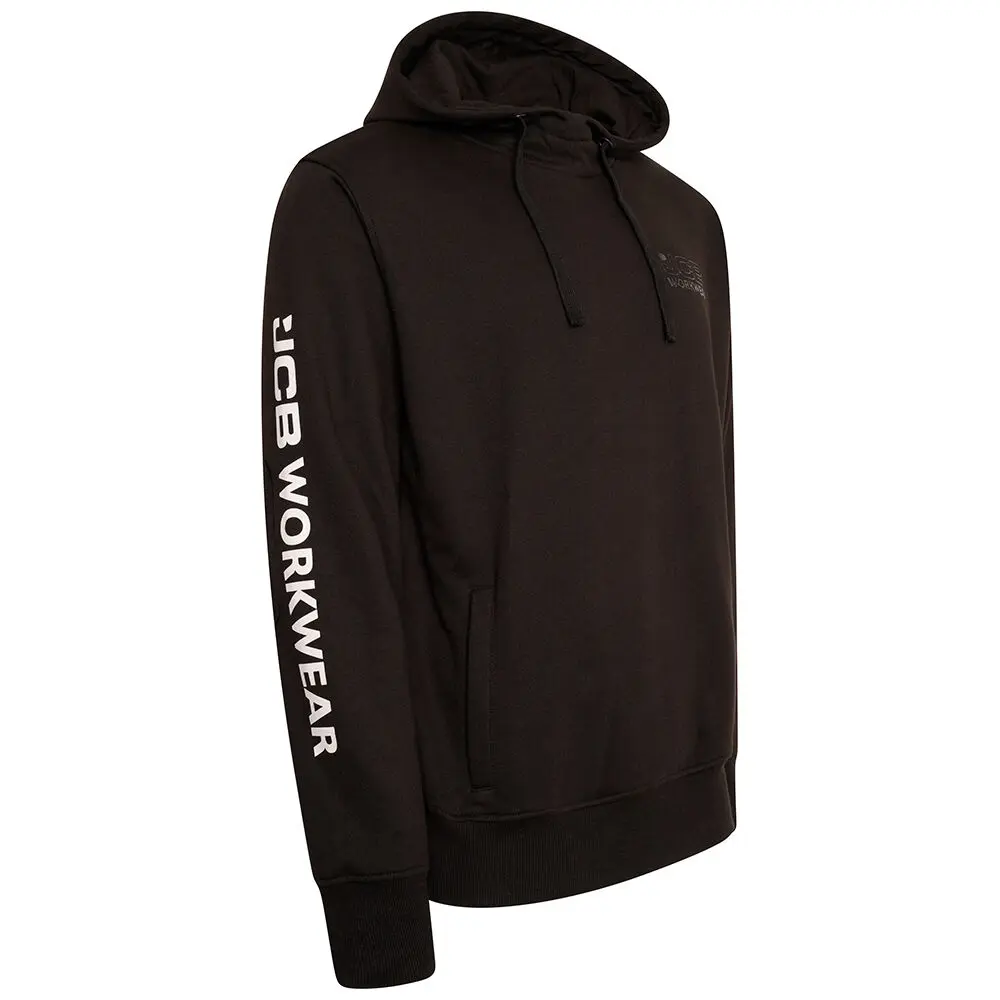 JCB Trade Banner Work Hoodie Black Hooded Jumper Sweaters Tops Pullover Long Sleeve