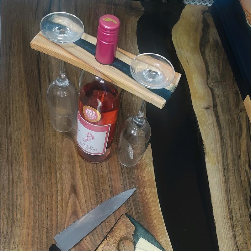 Handmade Oak Wine Cadys with Red Wine Coloured Resin - Kitchen Utensils 4