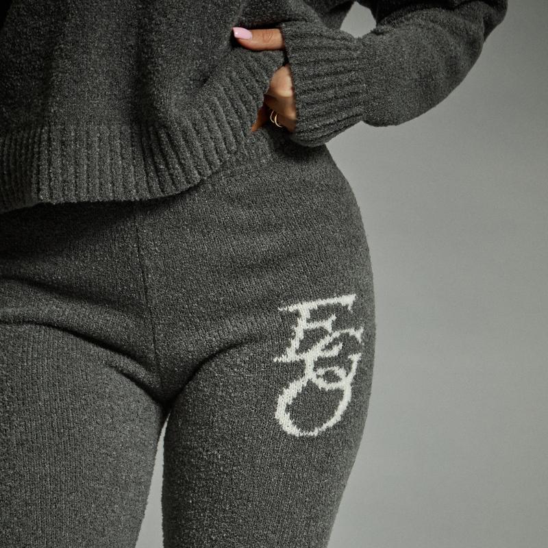 Mid Waist Ego Graphic Straight Leg Trousers 1