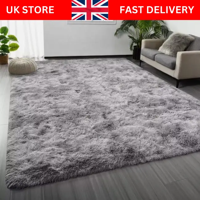 Fluffy Rugs Large Shaggy Rug Bedroom Living Room Anti Slip Soft Carpet Floor Mat