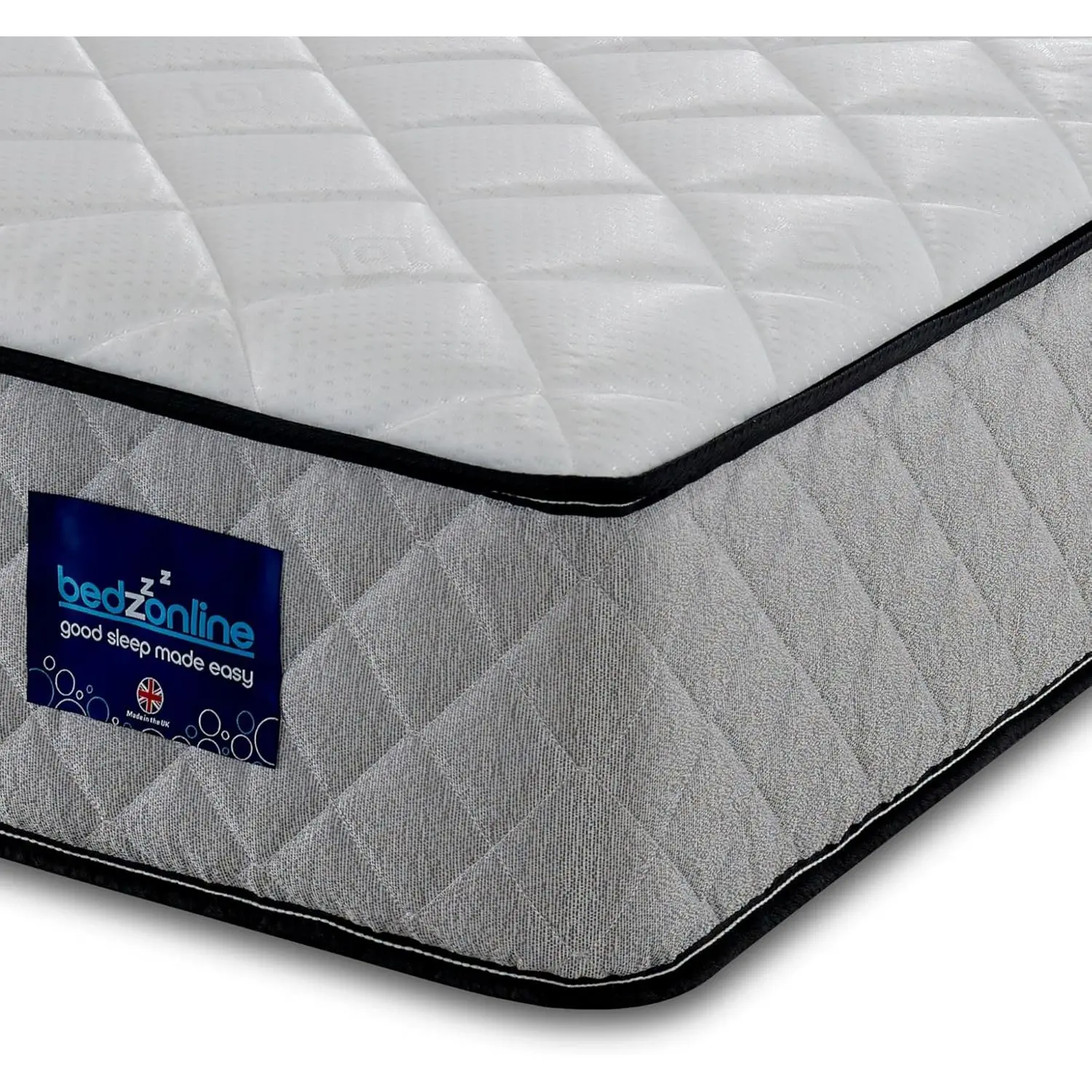 BEDZONLINE Hybrid Memory Foam & Spring Mattress - 4ft Small Double |   20cm Thick Hydro Memory Foam & Spring Coil Mattress |   Body Support, Spinal Alignment & Pressure Relief |   UK Made & Hypoallergenic