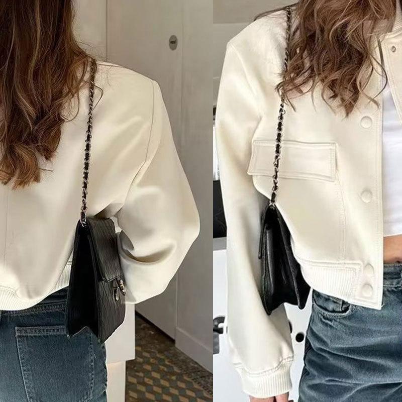 Product Introduction of Fashion Women's Bomber Jacket Long Sleeve Zipper Up Vintage Coat Tops 2025 Spring Elegant Loose Ladies Jackets Coat 6