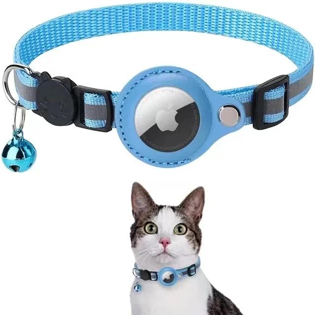Reflective Airtag Cat Collar with Bell, Waterproof Holder for Apple Airtag, Anti-Lost Collar for Cats, Kittens and Small Dogs cat  airtag air tag collars apple  airtag orange non-customized cat  camera led  collar 8