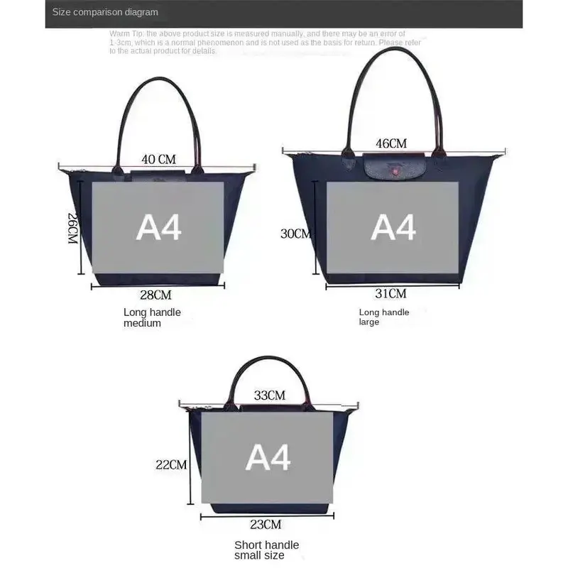 Women Folding Designer Fashion Casual Shoulder Bag High Quality Nylon Handbags Sac Large Capacity Classic Tote Bag New 5