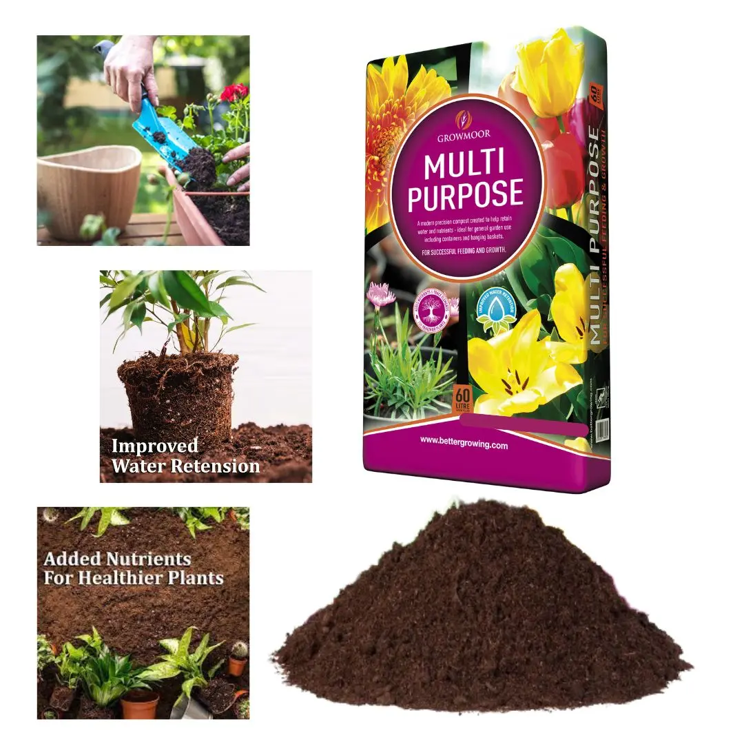 GROWMOOR Multi-Purpose Compost 60lt Bags.