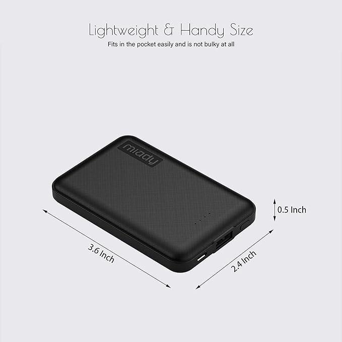 Product Introduction of 【2-Pack】5000mAh Ultra Slim Portable Charger Power bank, 2.4A USB High-Speed Compact External Battery Pack Compatible with iPhone, iPad, Samsung, Nexus and more Accessories Smartphone 1