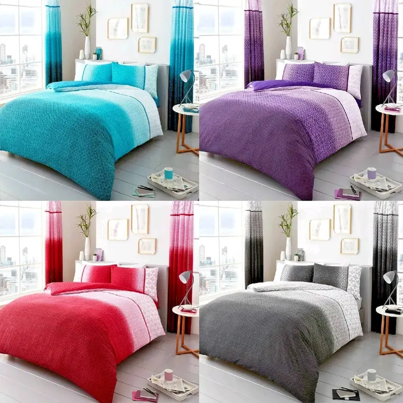 Bedding Duvet Cover Set Urban Ombre Duvet Quilt Cover Bedding Set Pink Grey Purple Teal Sets 0
