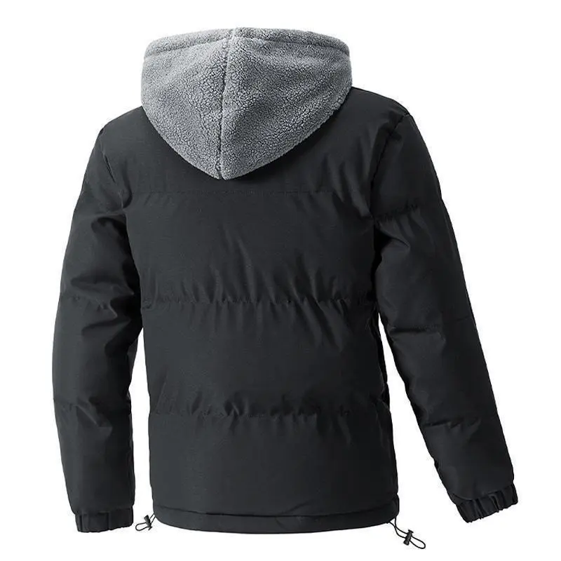 8XL Puffer Jacket Mens Thick Warm Plus Size Winter Jacket Men Cotton Fleece Padded Hooded Parkas Fake Two Piece Coats Outwear 5