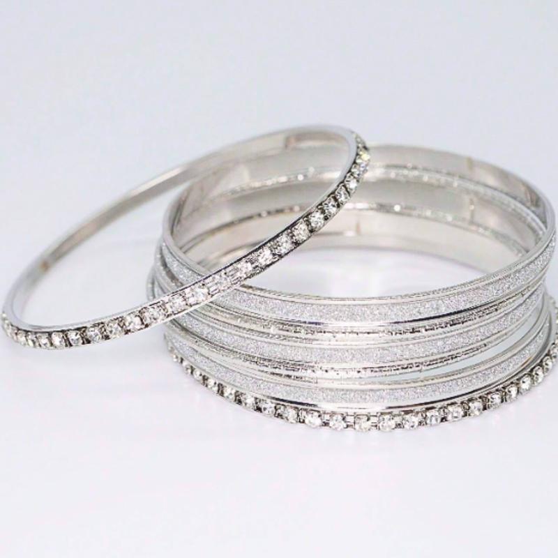 Fashion Starry Sky Theme Bracelet for Women, Silver, Party and Daily Wear Jewelry with Rhinestone Patch in Sandblasted Finish Made of Alloy Material 2