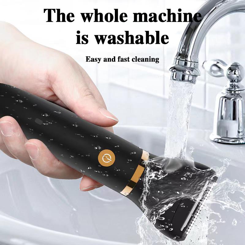 Three-in-one Electric Body Hair Trimmer- Groin Hair Trimmer - Ball Trimmer for Men - Replaceable Ceramic Blade Heads,USB Recharge,Waterproof Male Hygiene Razor Safe Quick Gift Cordless 2