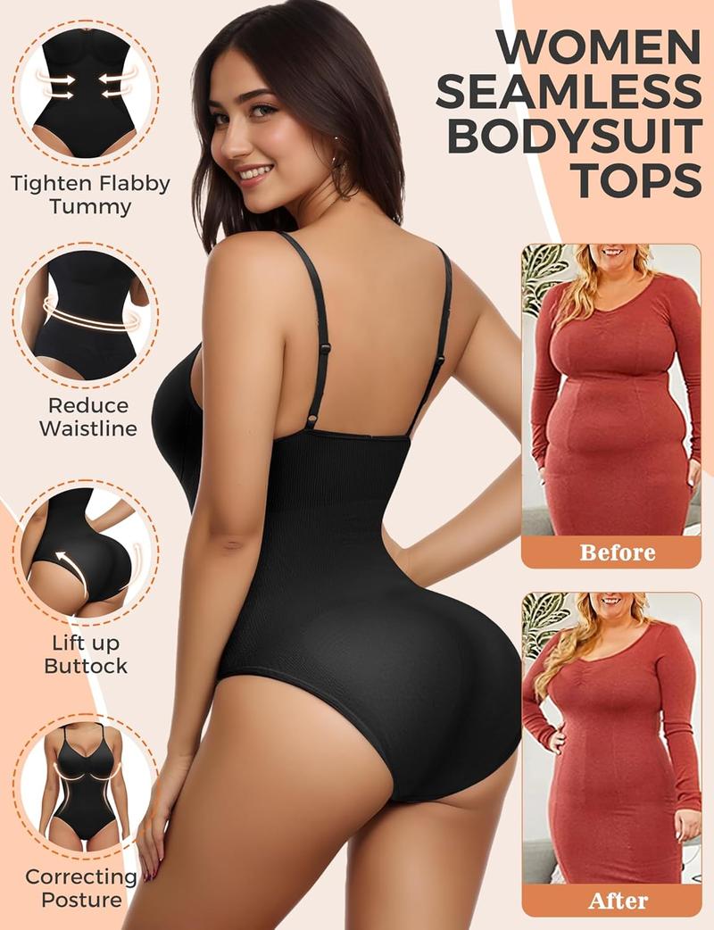 Product Introduction of Bodysuits for Women, Womens Shaping Bodysuits, Shapewear Body suit for Women, V Neck Sleeveless Workout Tops for Women Clothing 4