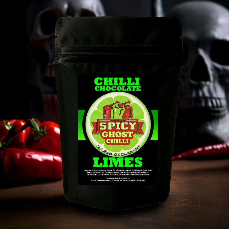 Ghost Pepper Chilli Chocolate Limes Medium Heat with chilli chocolate centre 100g Snack Shell Bite Crispy 3
