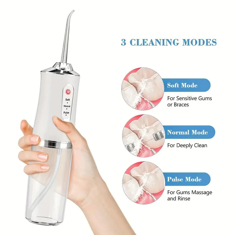 4 In 1 Water Flosser For Teeth, Cordless Water Flossers Oral Irrigator With DIY Mode 4 Jet Tips, Tooth Flosser, Portable And Rechargeable For Home Travel, For Men And Women Daily Teeth Care, Ideal For Gift, Father Day Gift 1