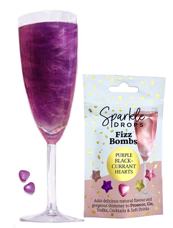 Sparkle Drops Halloween Bundle - Peach, Violet & Lime Syrups with Blackcurrant Heart Fizz Bombs for Drinks-Prosecco, Gin, Vodka, Cocktails & Mocktails - 44 Servings. (Dairy Free, Fruity, Low Fat, Natural Flavours) Sweet Beverage edible glitter 4