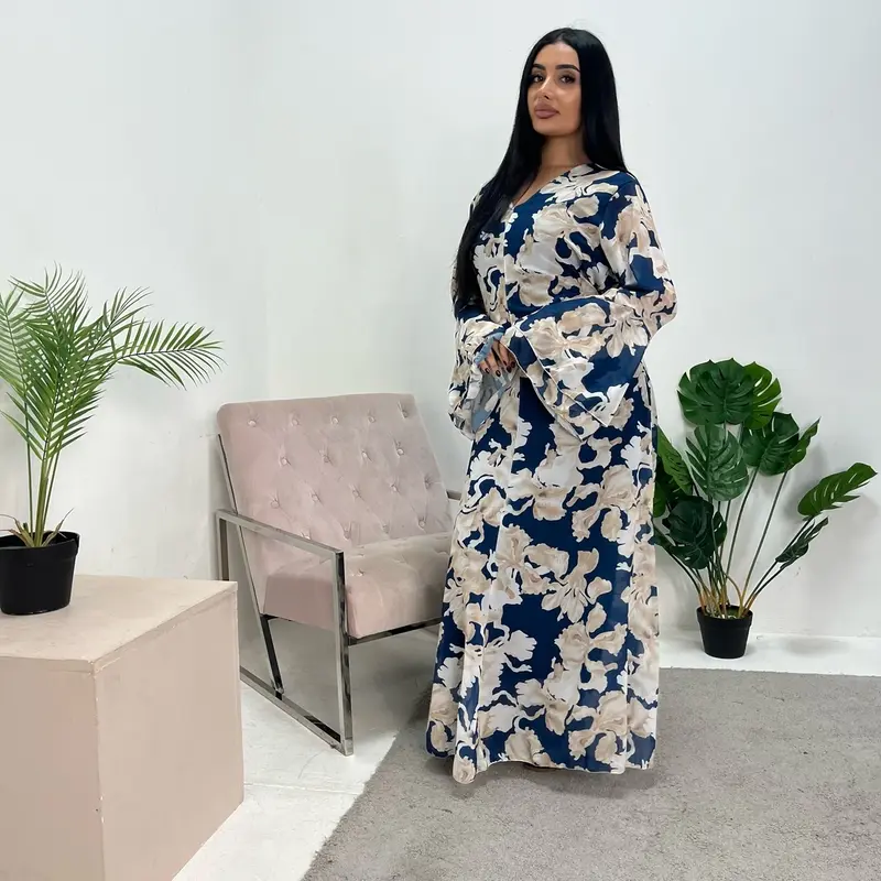 Ladies floral print modest dress onesize uk 6-14 0