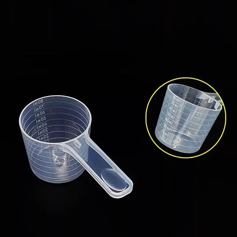 5pcs/set Transparent Plastic Spoon Measuring Flat-bottomed Spoon with Scale Useful Kitchen Baking Measuring Spoon 4