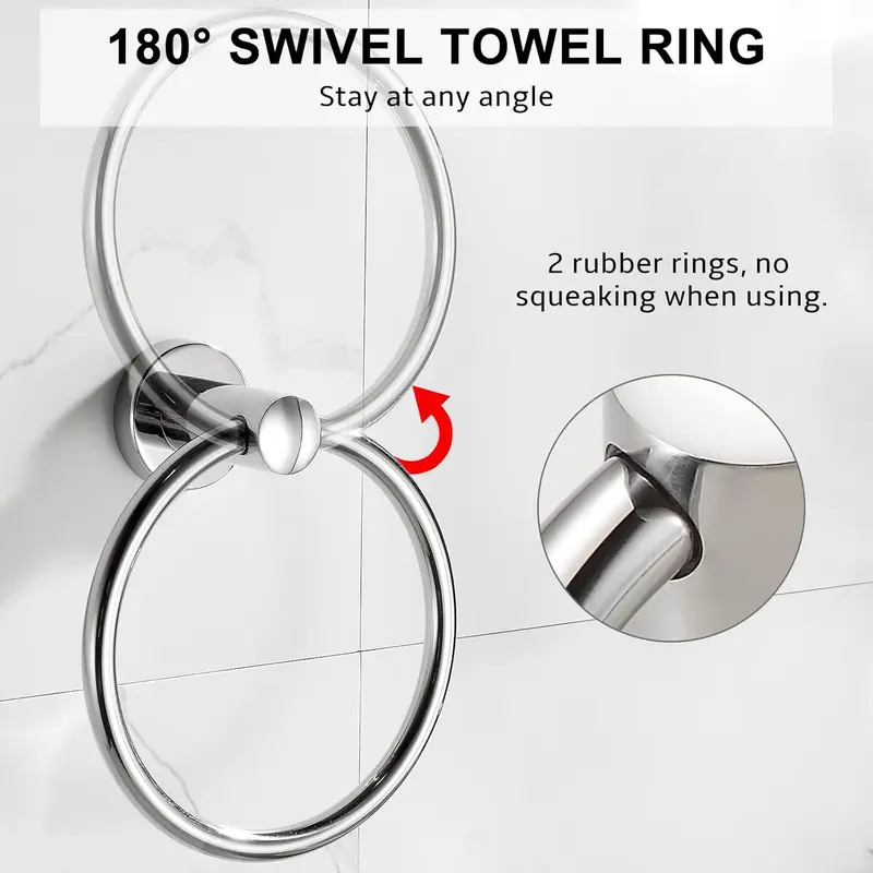 BGL Towel Ring Contemporary Style Stainless Steel 304 Chrome Bathroom Accessories (Towel Ring) 3