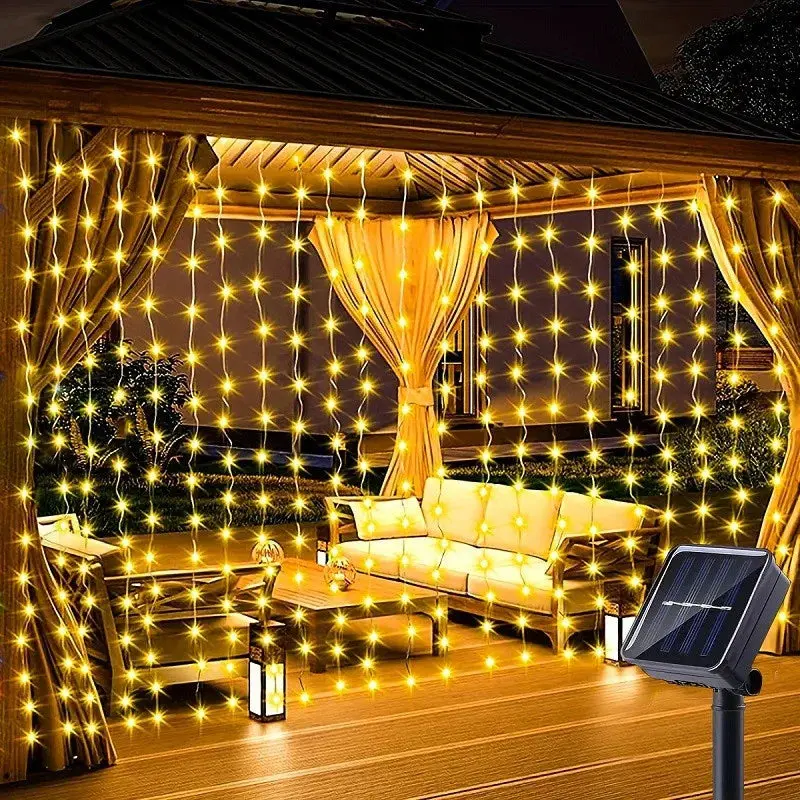 Waterproof Solar Fairy Curtain Lights for Outdoors