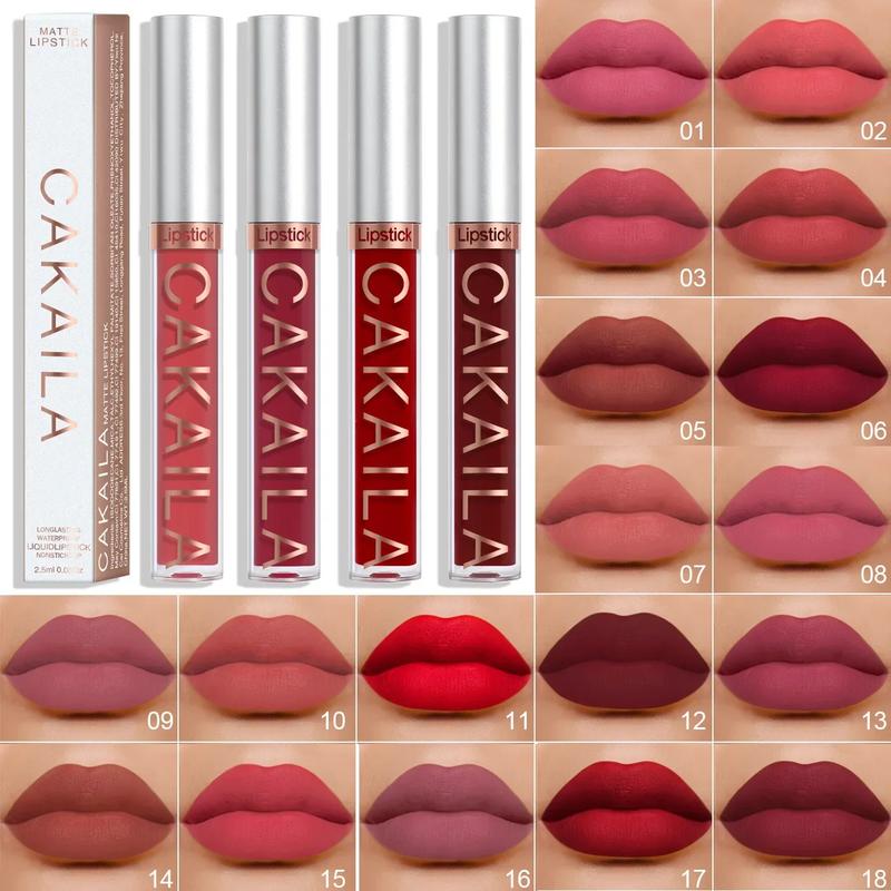 Sexy Long Lasting Velvet Matte Lip Gloss Liquid Lipstick Lip Makeup Women Beauty Red Nonstick Cup Waterproof Lip Gloss Pack Glossy 1