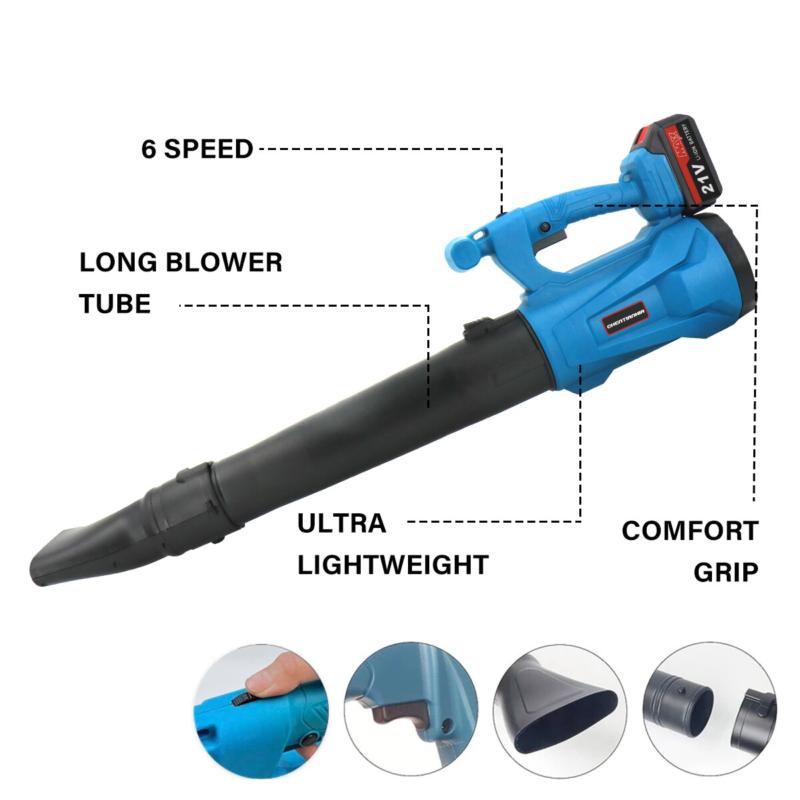 Cordless Leaf Blower Garden Vacuum Leaf Blower Shredder with 2 Battery & Charger 7