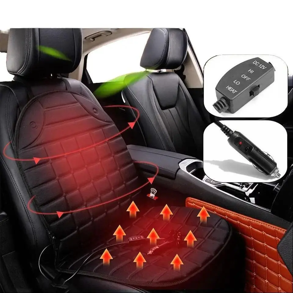 Car Heating Seat Cover Pad Cushion Caravan Seat Heater Heated Winter Mat 12V