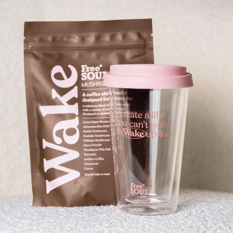 Wake Mushroom Coffee & Coffee Mug Bundle by Free Soul 3