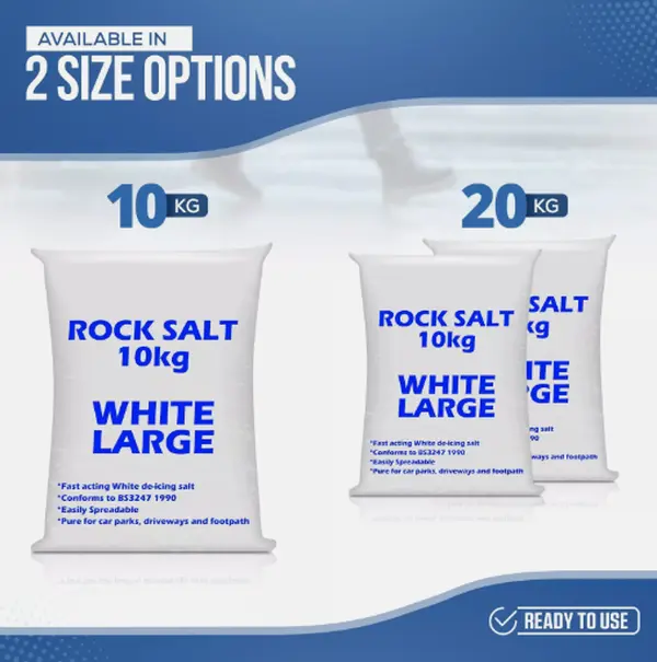 White Deicing Rock Salt Grit Winter Snow Ice Driveways Road Gritting, not for Flavor 0