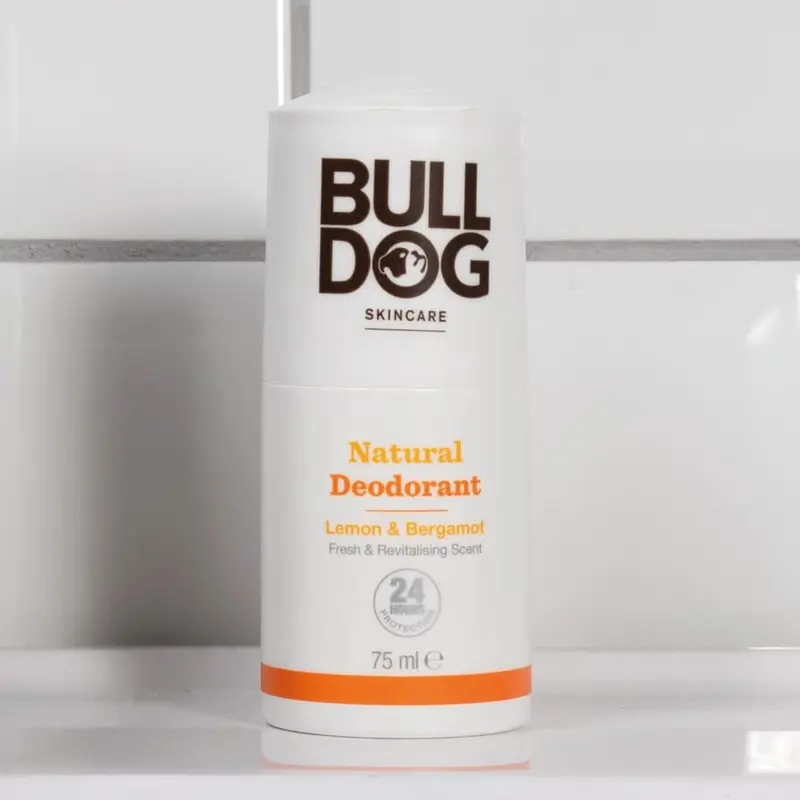 BULLDOG SKINCARE - Lemon and Bergamot Roll On Natural Deodorant For Men 75 ml Body Care Blend Gentle Pack Scented Aroma Cosmetic Cleanser 5