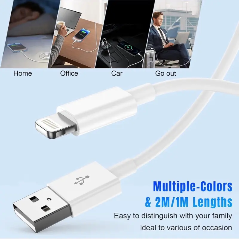 Parwan 4Pack iPhone Charger Cable [Apple MFi Certified] USB a to lightning cable 1/1/2/2M - Cellphone, Smartphone 4