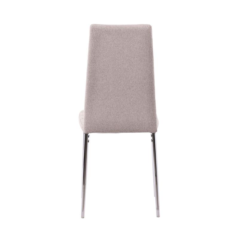 Set of 2 Lido Dining Chair in Sand Colour Fabric with Chrome Legs room 6