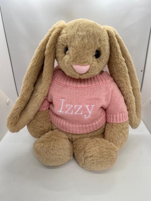 Sensory Hugs. Weighted Relaxing Brown Rabbit 35cm 4lb with or without personalised jumper 2