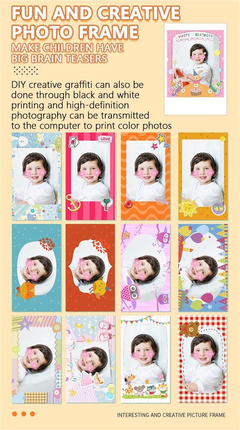 Product Introduction of Children Digital Camera Instant Print for Kids Thermal Print Camera Instant Photo Printing Camera Video Toys+32G Memory Card 43