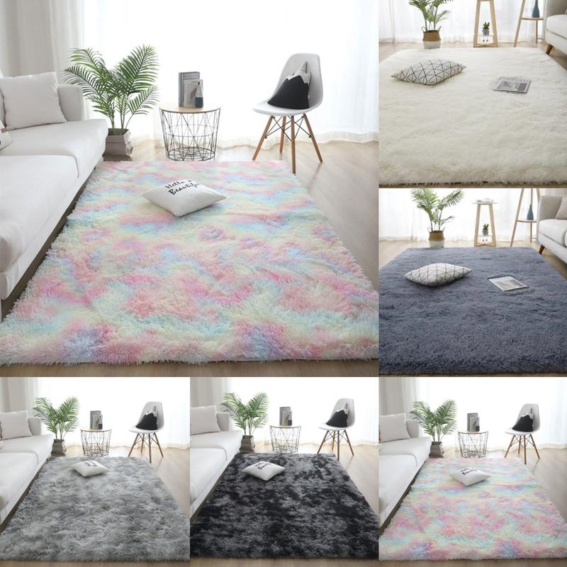 Fluffy  Large Shaggy Rugs for Living Room Bedroom Soft Carpet Floor Mat Indoor Cotton Plaid 4