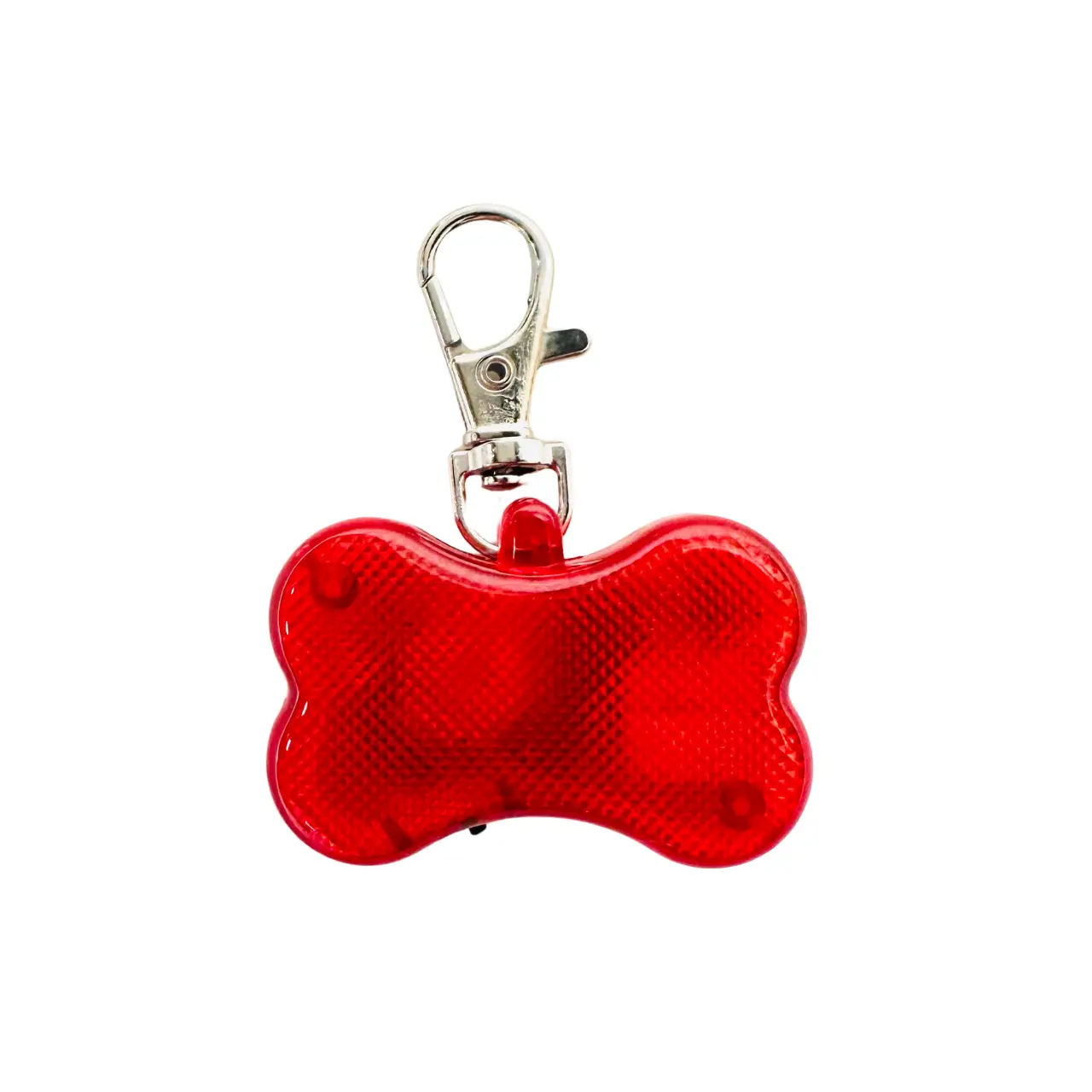 Hi Visibility LED Pet Safety Flasher Light - Collar Clip - Flashes with red light for dark nighttime dog walking visibility. Water resistant.