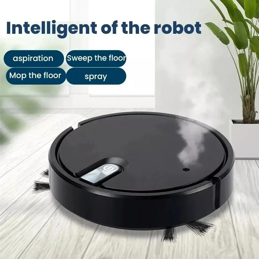 Rechargeable Smart Sweeping Robot Vacuum Cleaner with Automatic Floor Mop - USB Portable