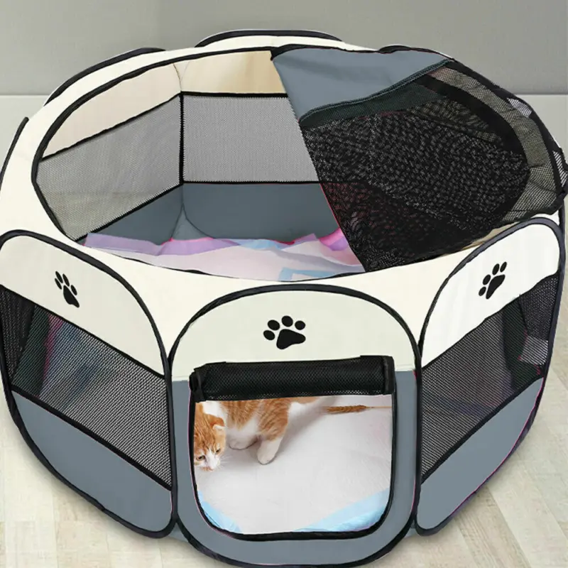 Large Portable Pet Dog Cat Playpen Tent Oxford Fabric Fence Kennel Cage NEW 0