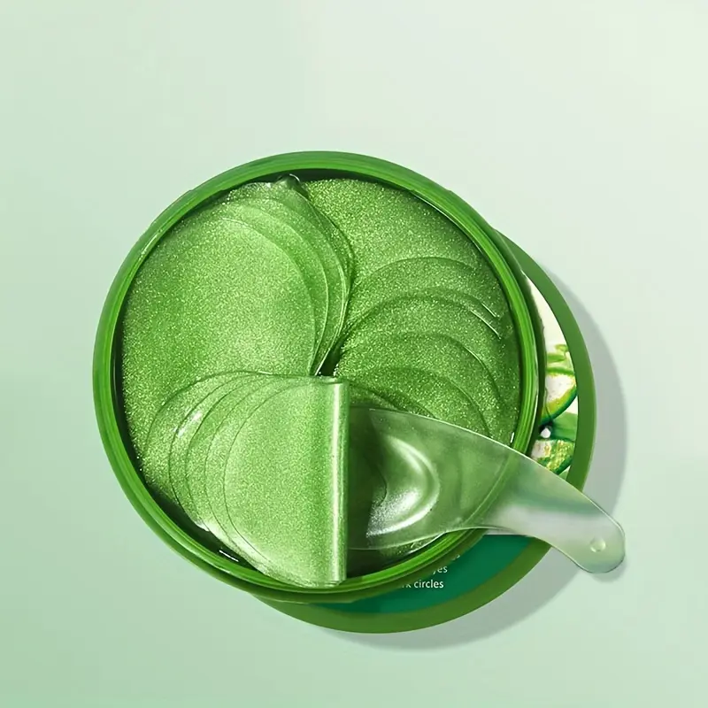 60pcs/Box Aloe Vera Collagen Crystal Eye Mask Moisturizing and Firming Eye Treatment Eye Mask for Firmer and Finer Skin Around the Eyes 1