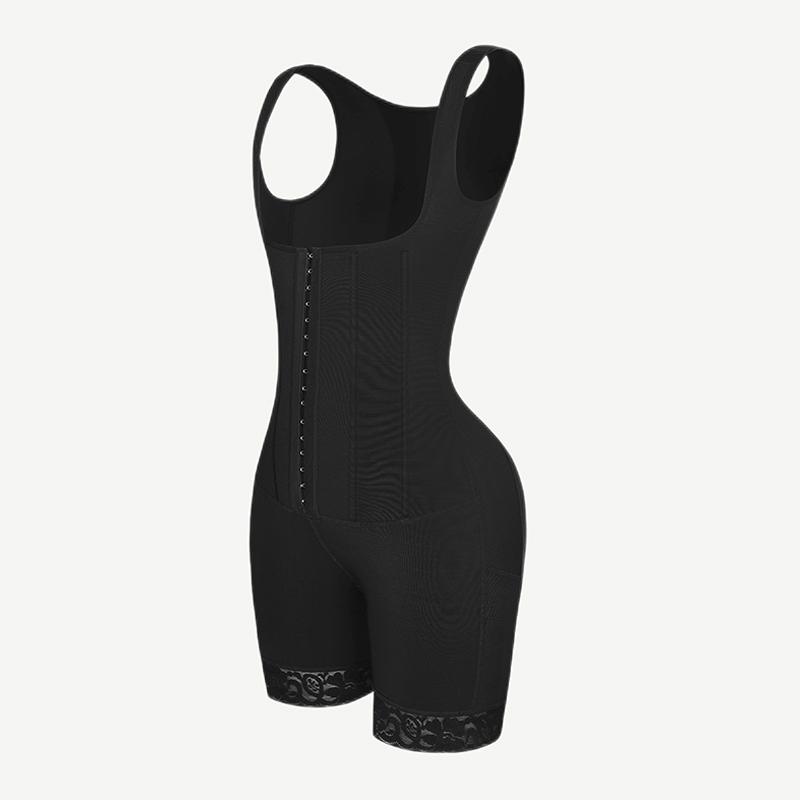 Adjustable Extra Firm Black Tummy Shaping Bodysuit with Compression open bust Tummy control Any Type Shapewear 5