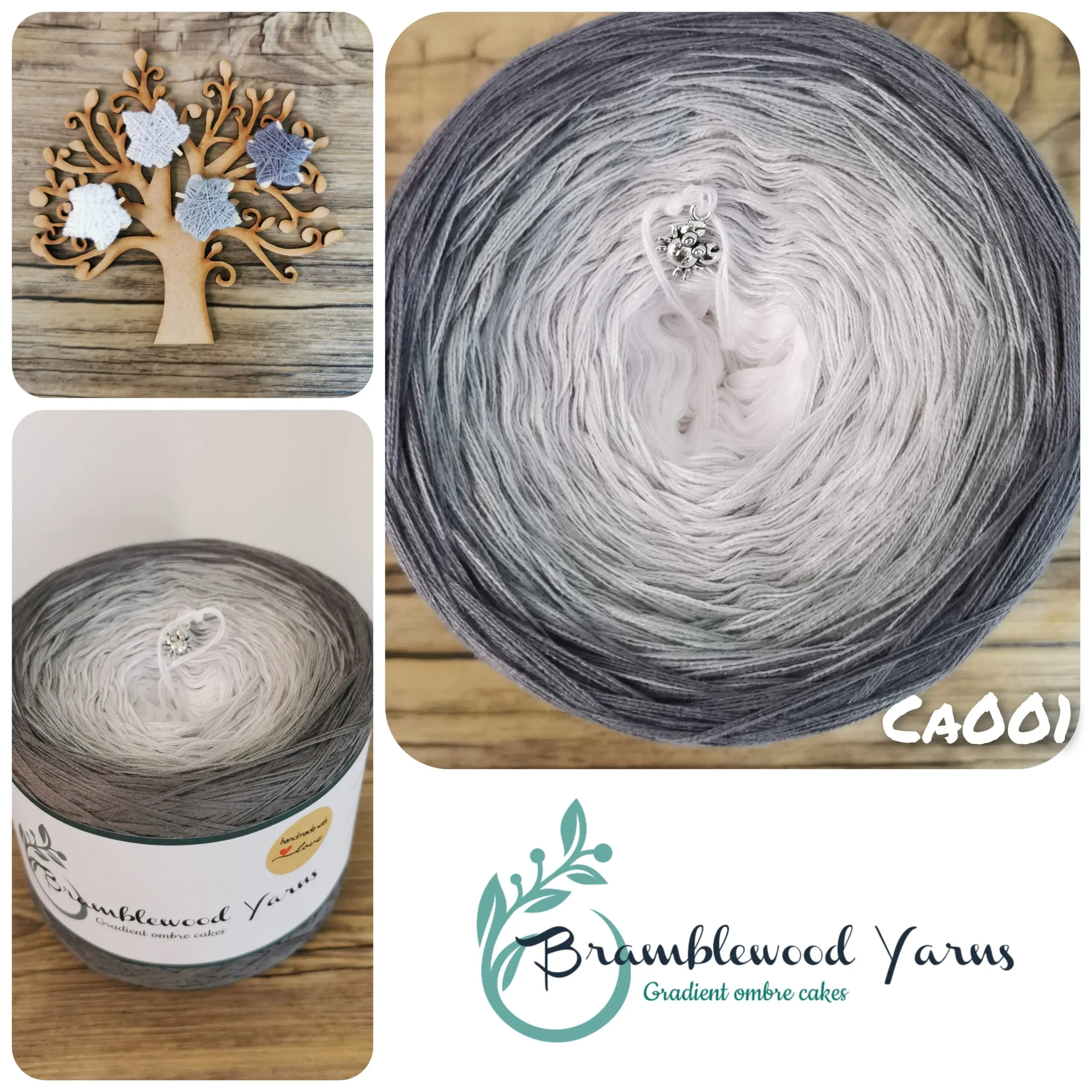 Ombre yarn cake, gradient yarn, Cotton/ acrylic yarn cake, Bramblewood Yarns