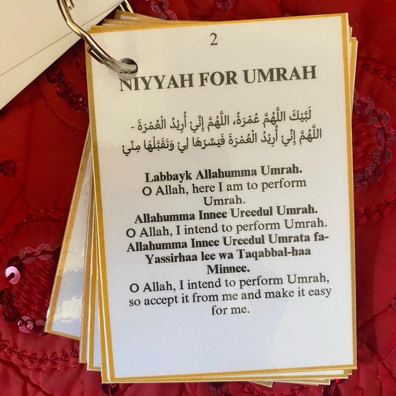 Umrah cards kids adults pilgrimage duas prayers islamic pocket size cards laminated 3