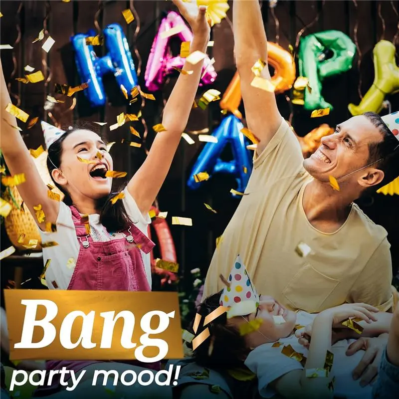 10 Pack Confetti Cannons Gold - Easy & Safe to Use - 30cm Cannon - Gold Foil - Perfect for Weddings, Birthdays, and Graduations - Stream, Burst Burst Stream 6