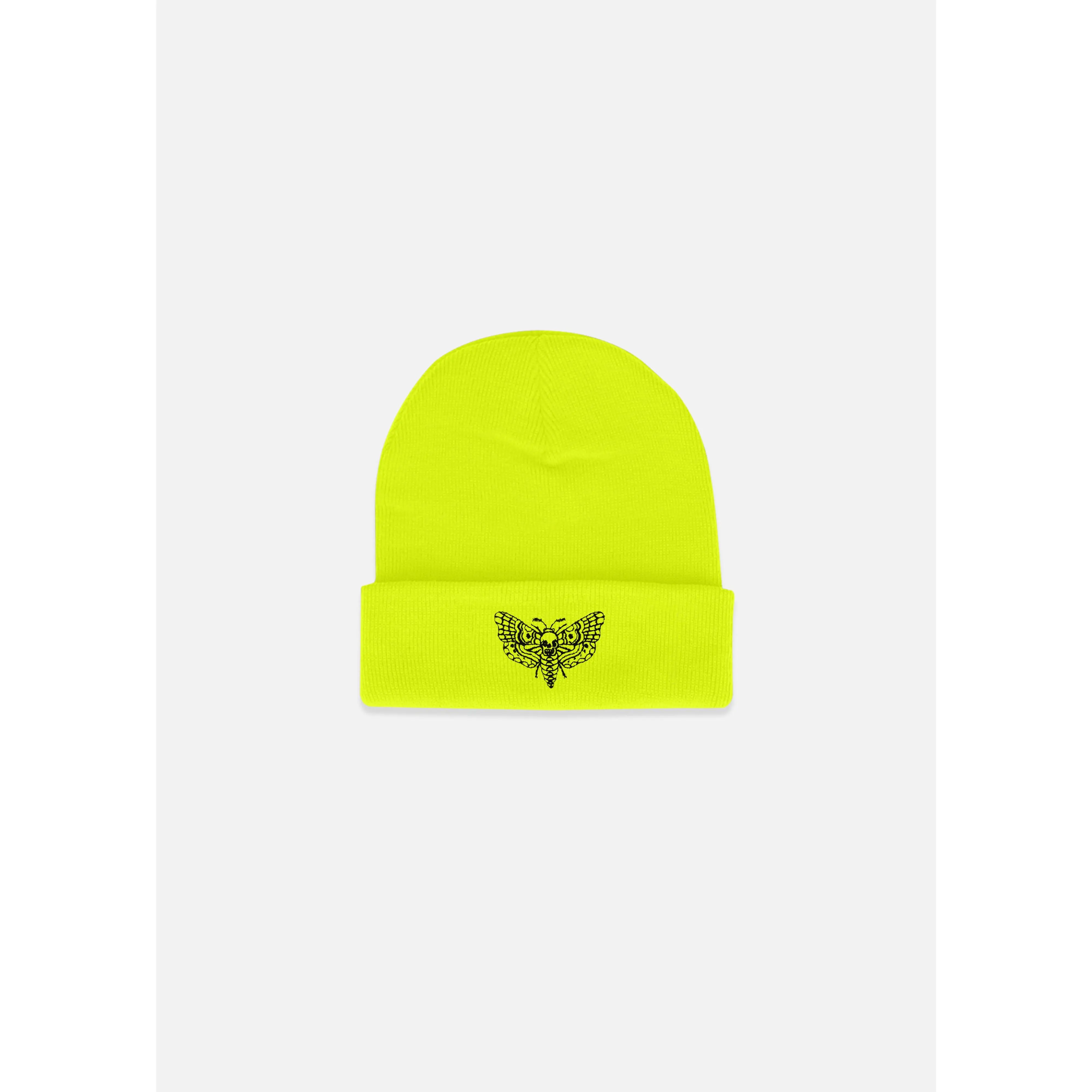Death Moth Beanie - Fluro Yellow