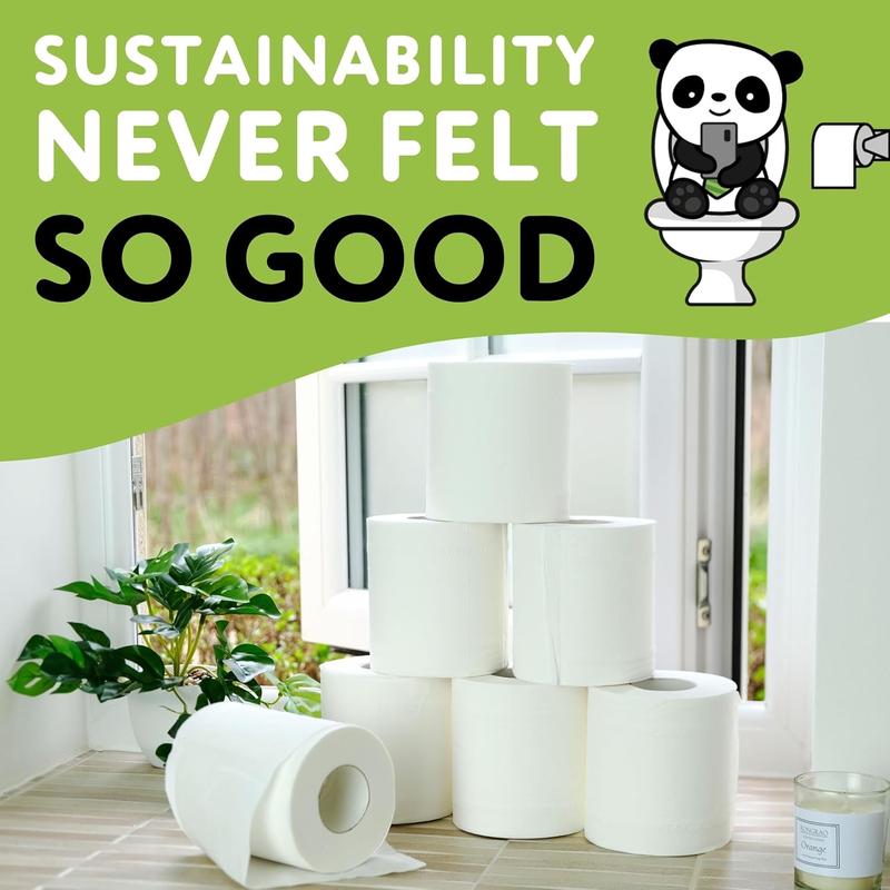 Bamboo Toilet Paper – 9 Rolls of Toilet Paper | Plastic Free Packaging and Sustainable Toilet Tissue | 100% Compostable 6