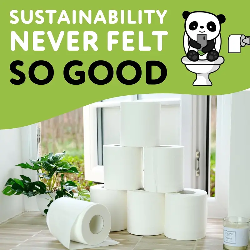 Bamboo Toilet Paper – 9 Rolls of Toilet Paper | Plastic Free Packaging and Sustainable Toilet Tissue | 100% Compostable 6