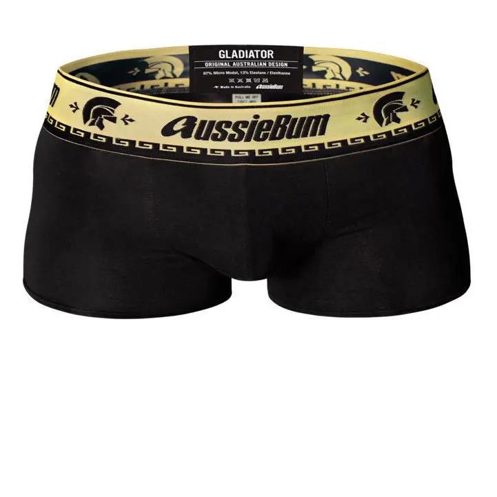 Gladiator Hipster Black Aussiebum Men's Trunks/ Underwear Fabric Menswear