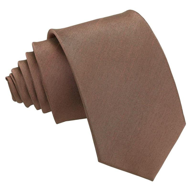 DQT Plain Shantung Men's Slim Tie Perfect for Wedding Formal Attire Special Occasions 4