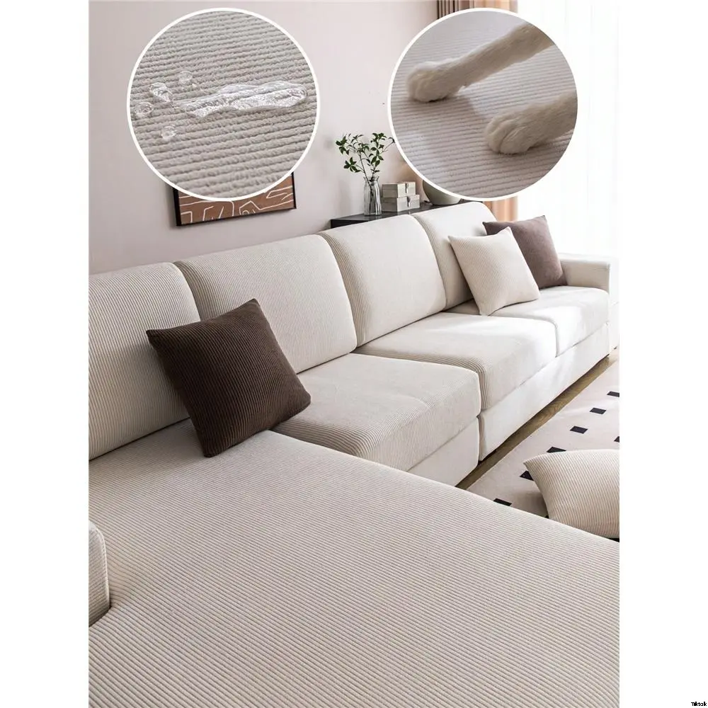 Universal for all seasons, protective cover for sofa seat 4/3/2/1 or sofa shaped L living room, cover for sofa non-slip style modern minimalist, seat cover for sofa elastic jacquard waterproof piece 1