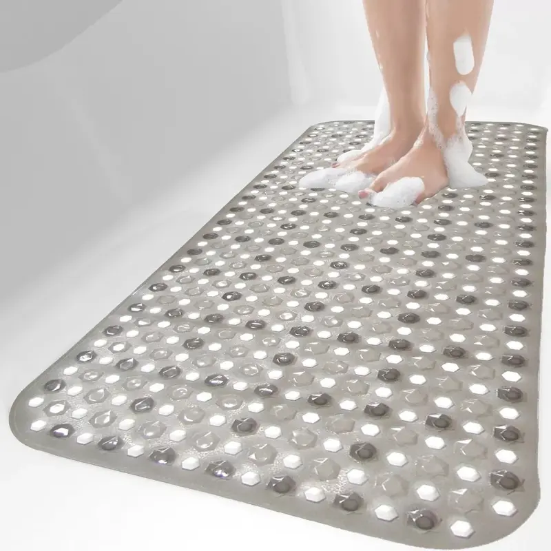 Extra Large Bath Mat Non Slip Bathtub Anti Mold Strong Suction Rubber Shower Mat Household. 8